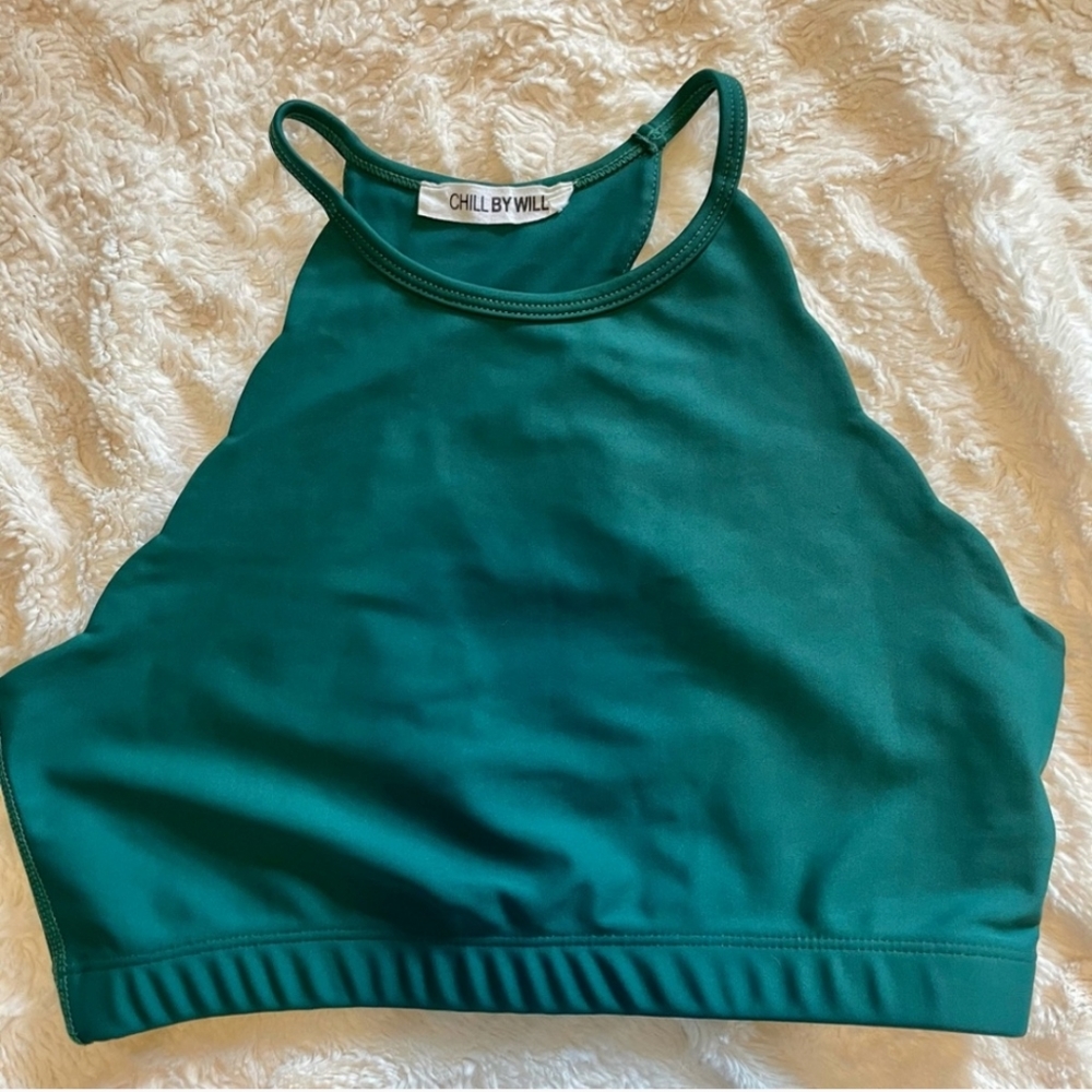 Chill By Will Scalloped Green Crop Top